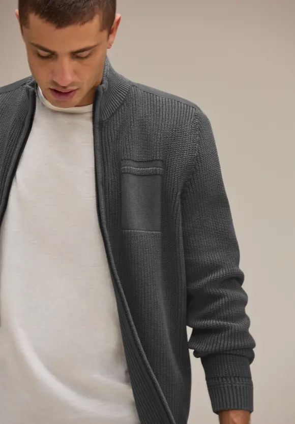 Cardigan mit Zipper - light iron grey