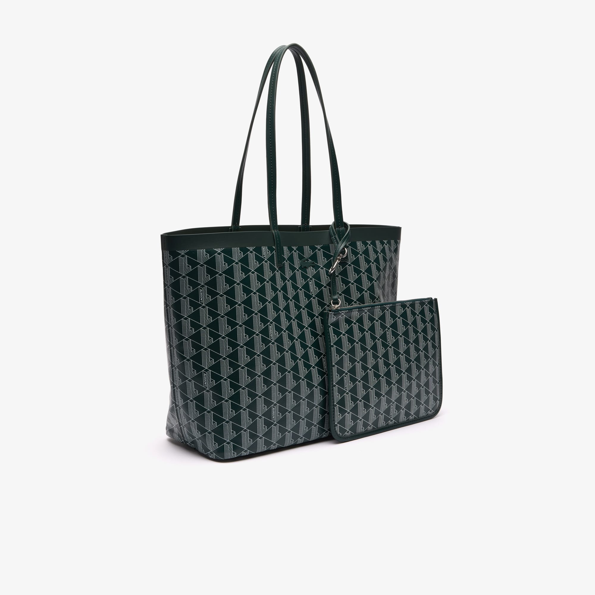Sac cabas Zely moyen monogramme en toile enduite Sacs à main & Cabas - Vert - Lacoste - Femme