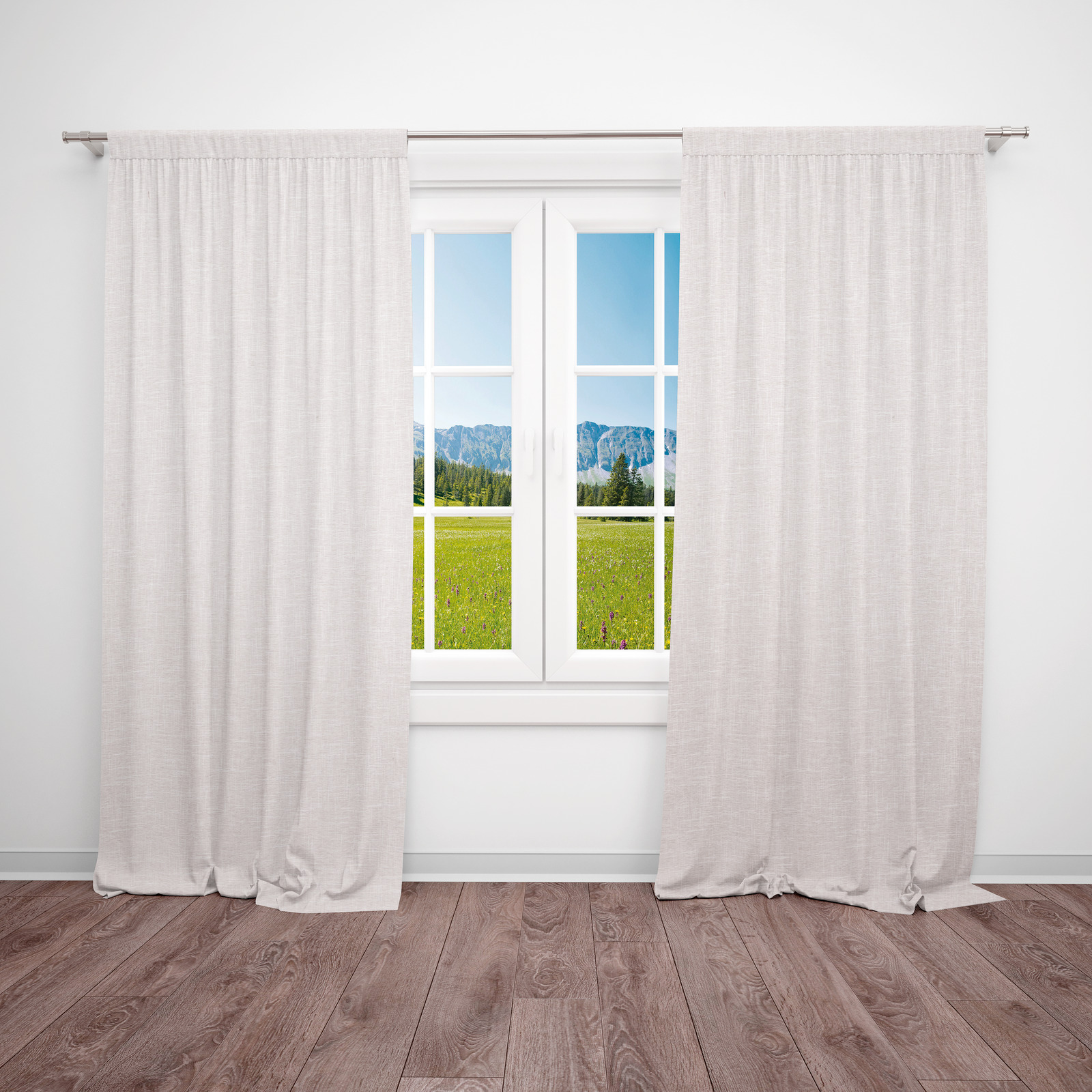 Fertigvorhang Leinenoptik beige 145 x 245 cm