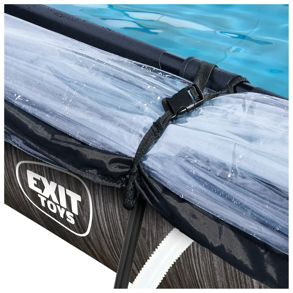 EXIT TOYS Pool 300x200 cm med pumpe og skærm - sort