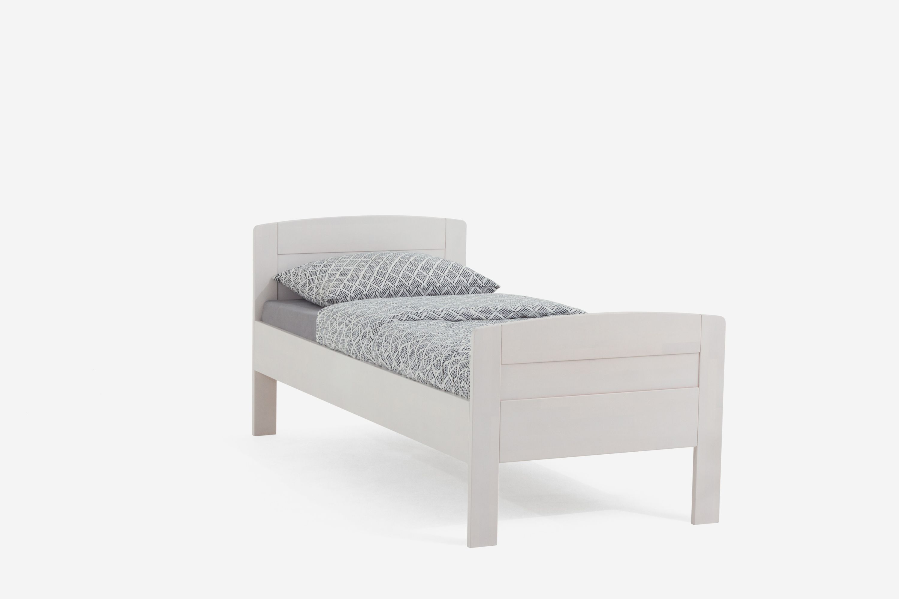 Holzbett Jasmine 90 x 190 cm Buche weiß lackiert