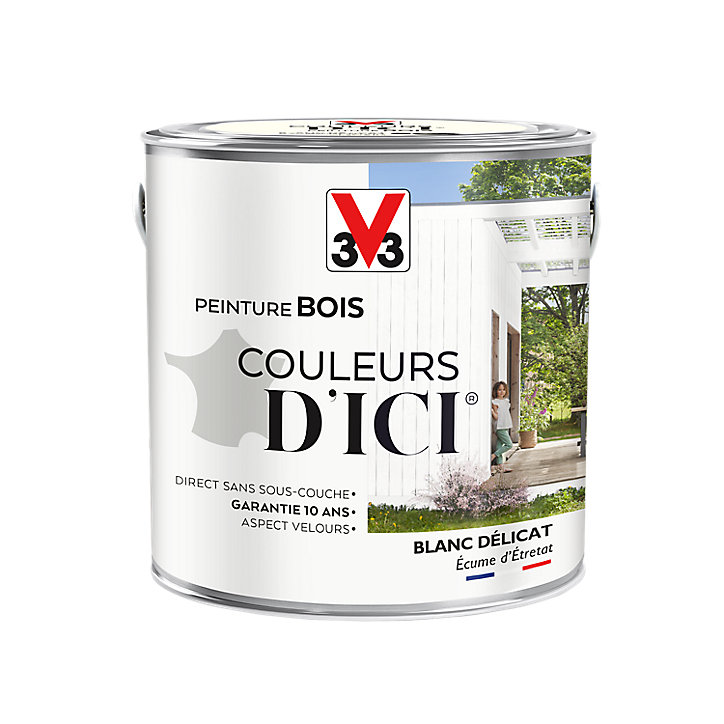 Peinture extérieure bois Couleurs d'ici blanc délicat Velours V33 2L