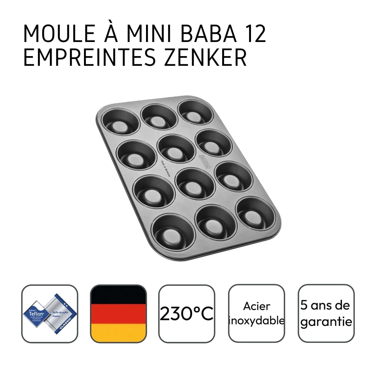 Moule 12 baba au rhum Spécial Créative Zenker