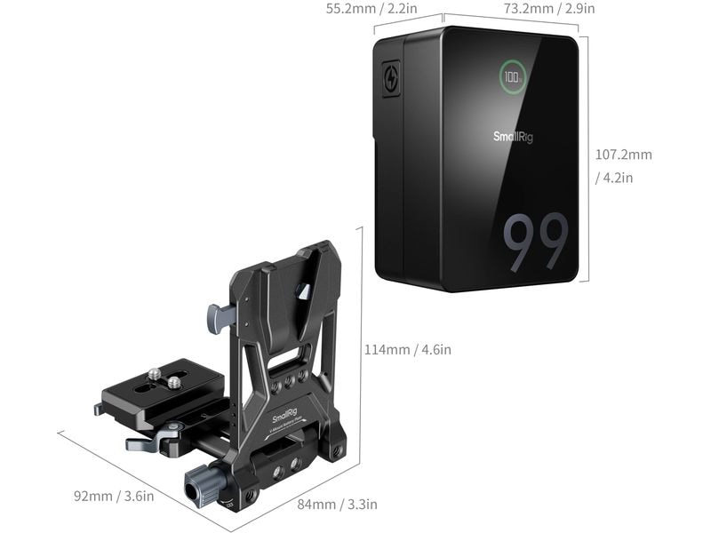 Smallrig Videokamera-Akku VB99 Pro Kit V-Mount-Akkuplatte V-Mount-Akku