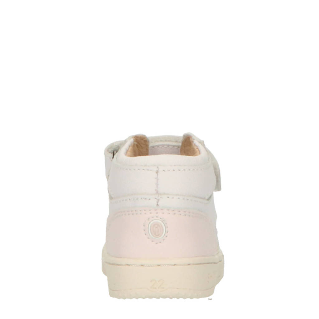 Shoesme leren sneakers wit/blauw/roze