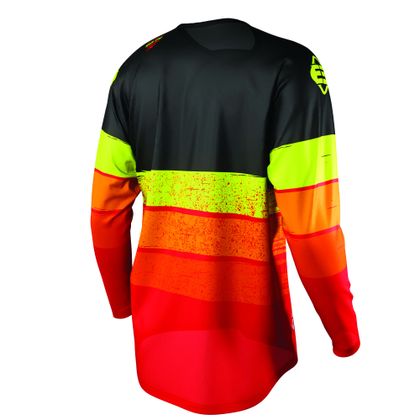 Maillot cross Shot by Freegun DEVO STRIPE - RED NEON YELLOW 2021 - Rouge / Jaune