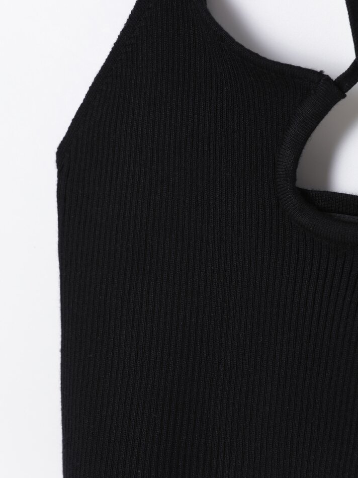 Top cropped canelado - Preto
