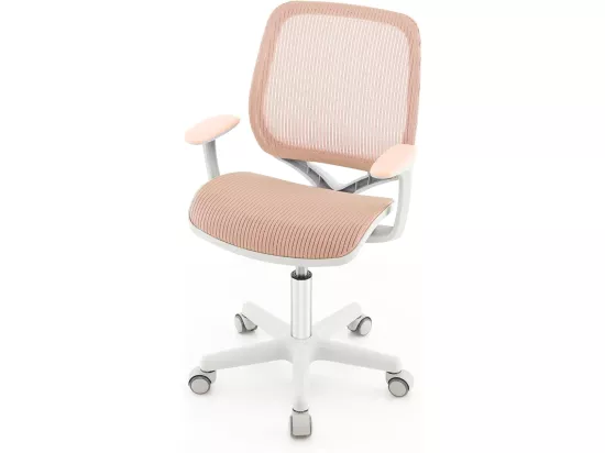 Chaise de Bureau Pivotante Enfants avec Hauteur Réglable 80-92cm, Siège à roulettes Enfants avec Dossier & Accoudoirs Ergonomique, Verrouillage Automatique, Charge 75kg pour 6-15 Ans