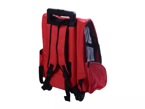 2 en 1 trolley chariot sac a dos sac de transport a roulettes pour chien chat