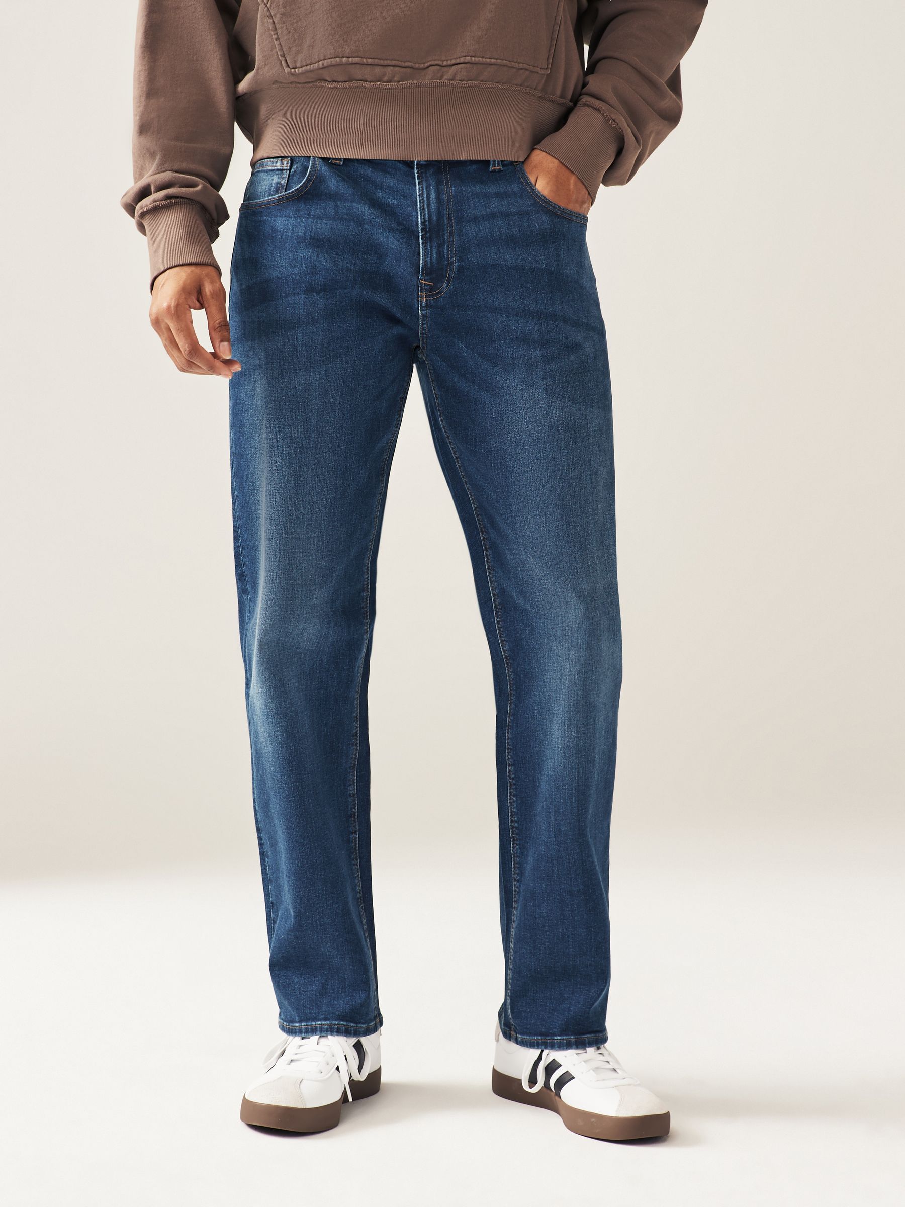 Normaal blauw - Klassieke stretchy Jeans met relaxed fit