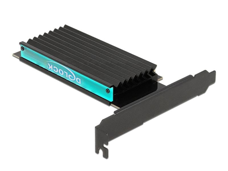 Delock Host Bus Adapter PCIe x4 - M.2, NVMe, Key M, RGB-LED PCI-Express x4 Schnittstellenkarte mit einem M.2-Slot und RGB-LED-Beleuchtung