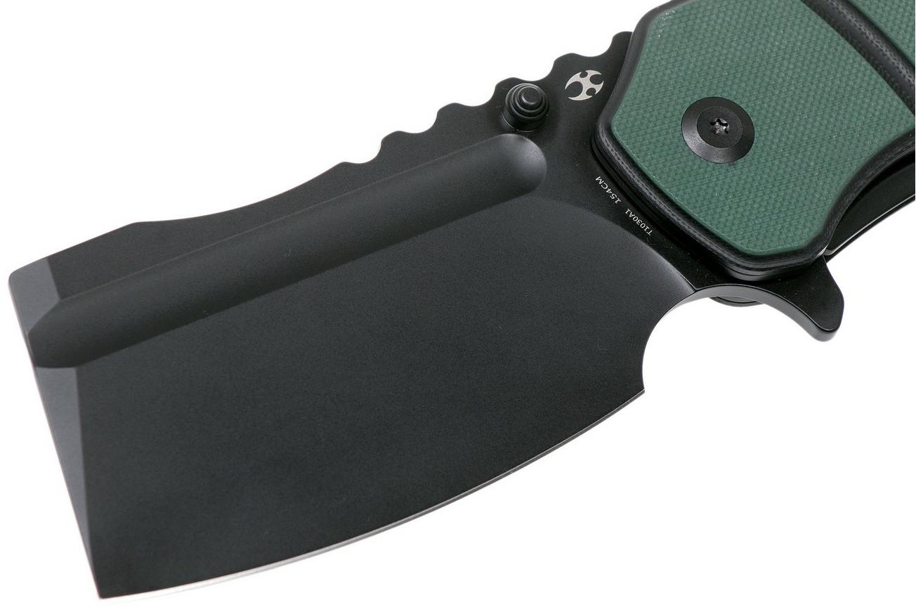 Kansept XL Korvid T1030A1 Black, OD Green Black G10 zakmes, Justin Koch design