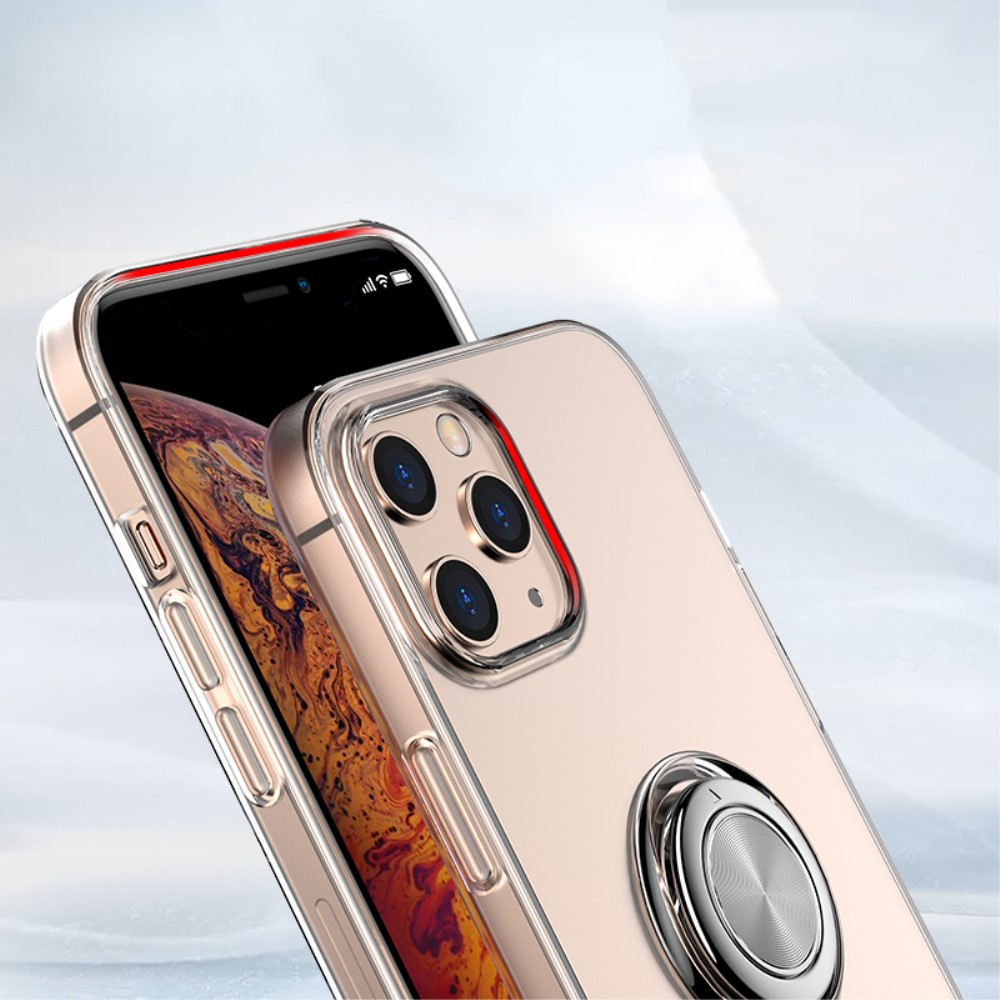 iPhone 12 / iPhone 12 Pro Gummi Case Hülle   Magnetischer Kickstand Haltering - Transparent