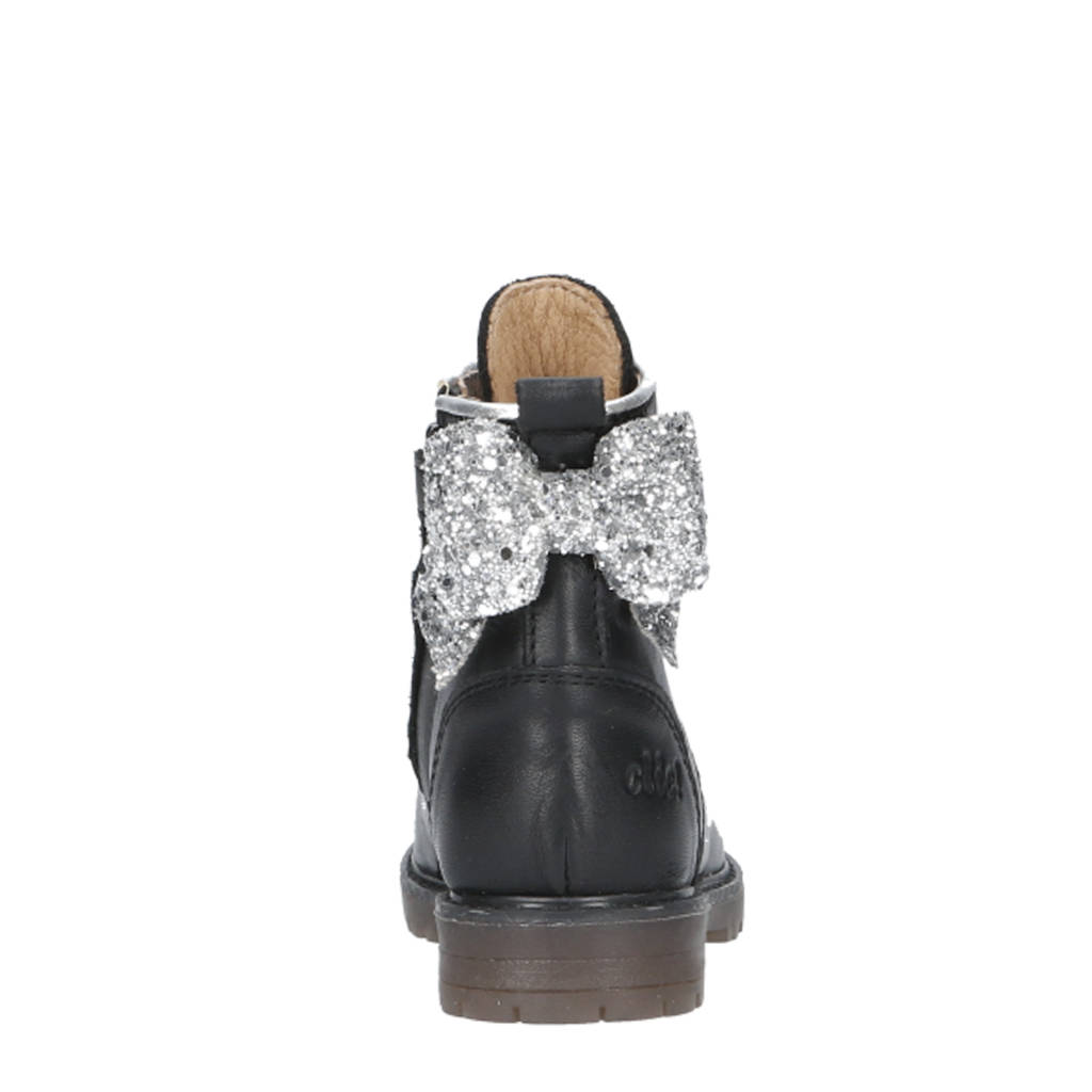 Clic! leren veterboots zwart