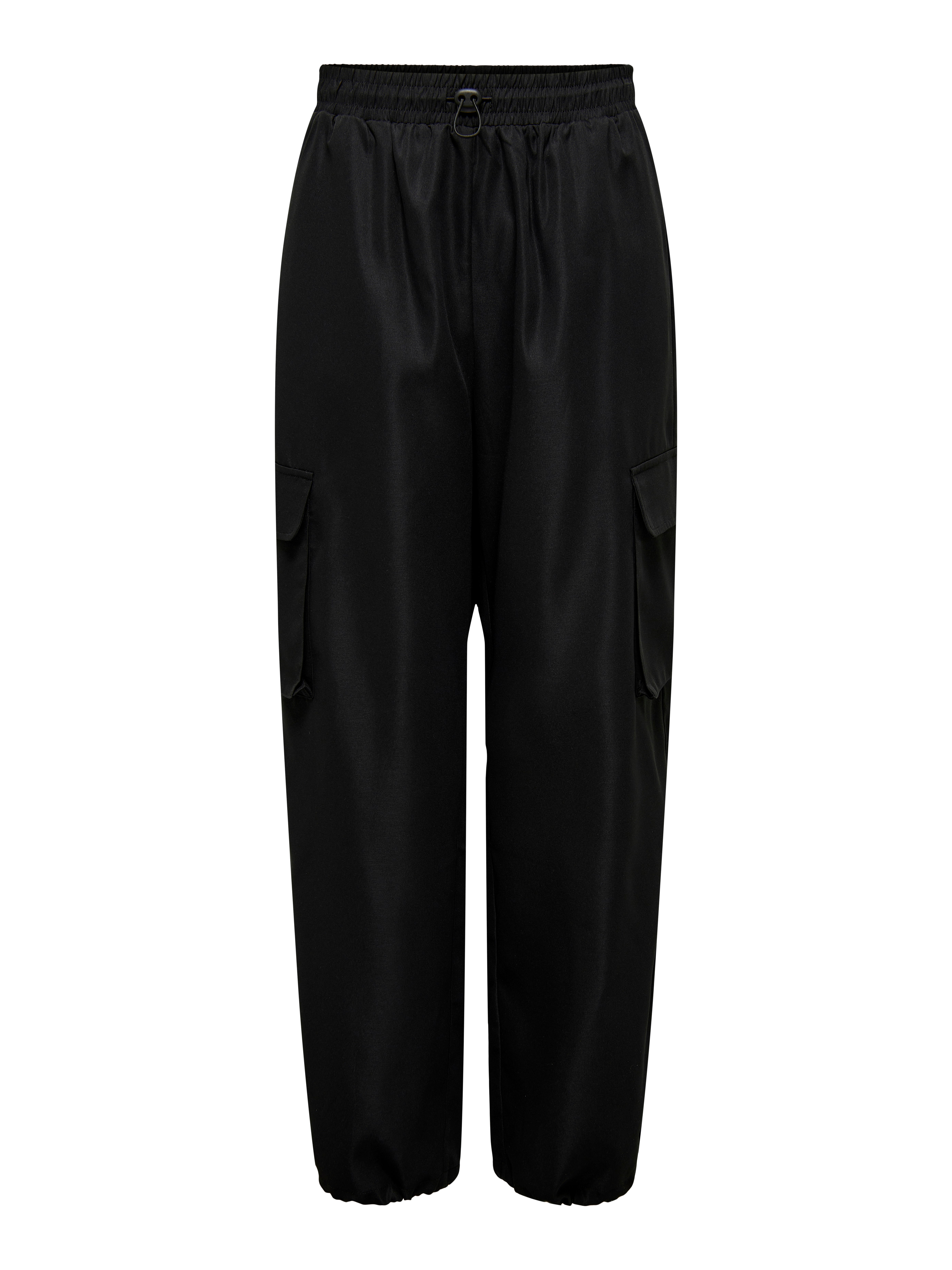 ONLCASHI Hohe Taille Normal geschnitten Cargo-Hose Black