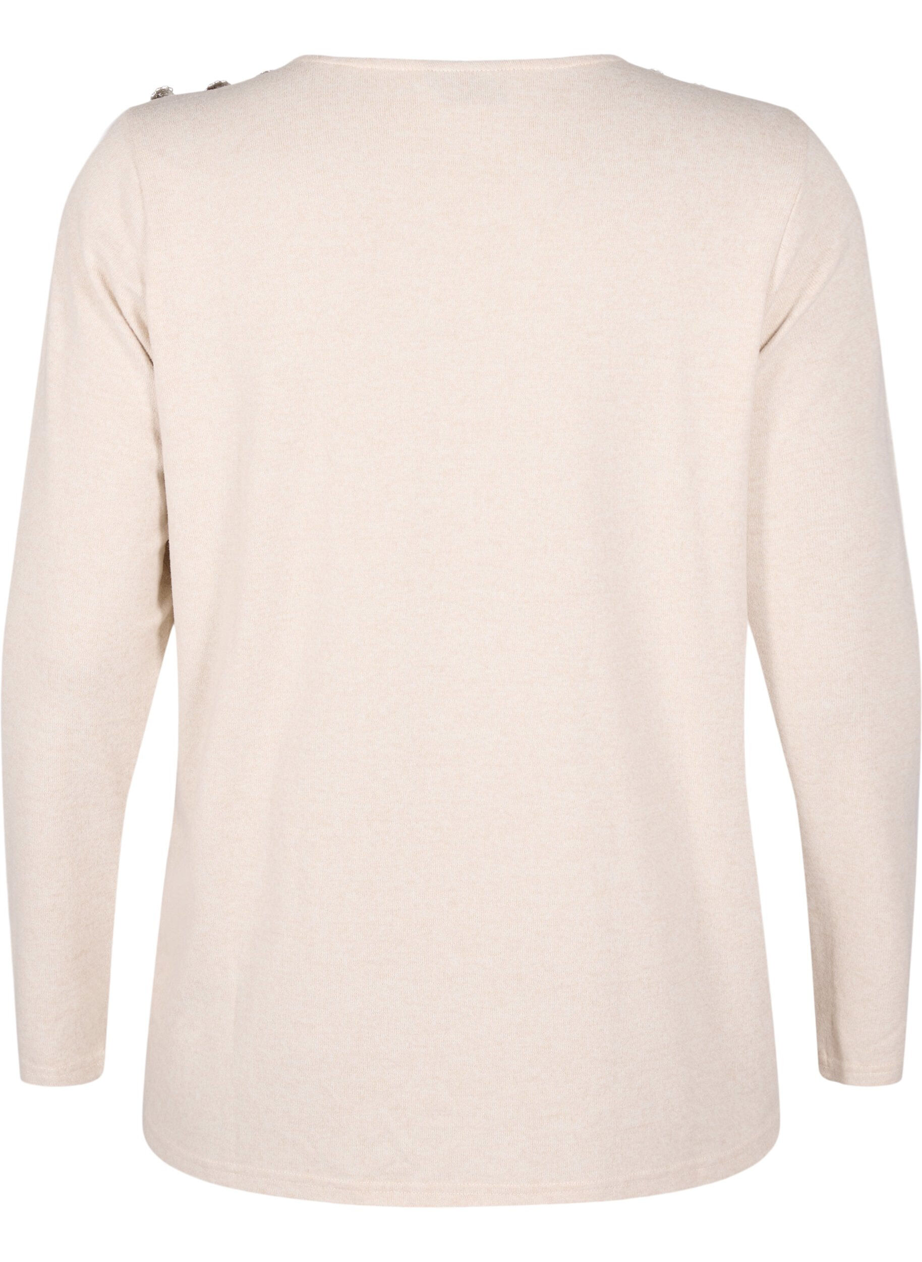 Bluse med pynteknapper