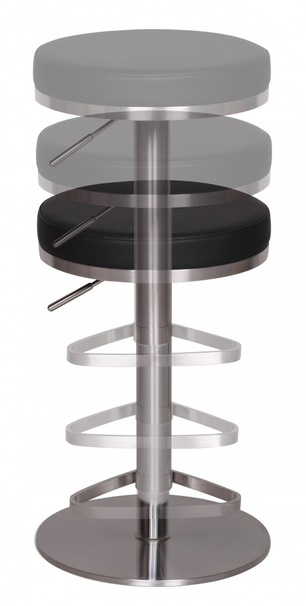 KADIMA DESIGN Barhocker ELBE, höhenverstellbar, gepolsterte Sitzfläche, Triangel Fußablage, max. 110 kg Belastung