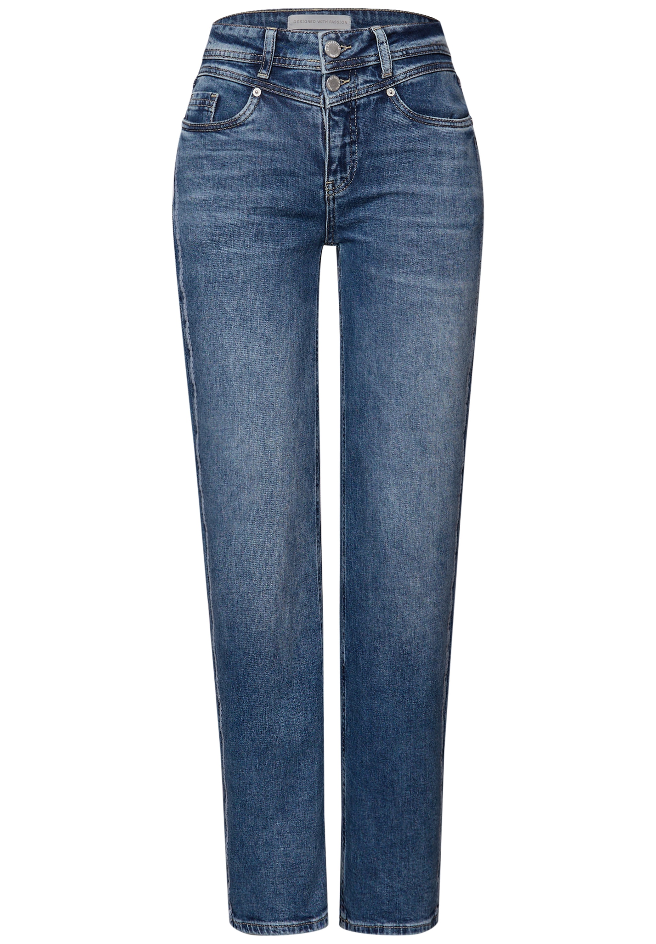 STREET ONE 5-Pocket-Jeans »Style Straight Leg« mit Gallonstreifen und Stretch
