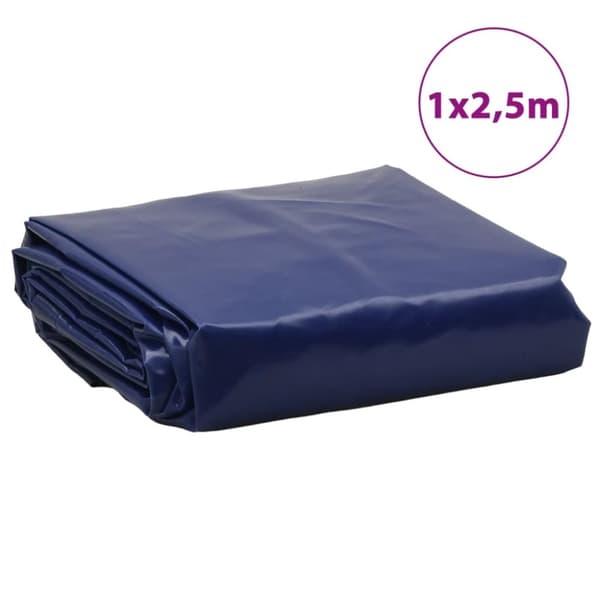 vidaXL Presenning blå 1x2,5 m 650 g/m²