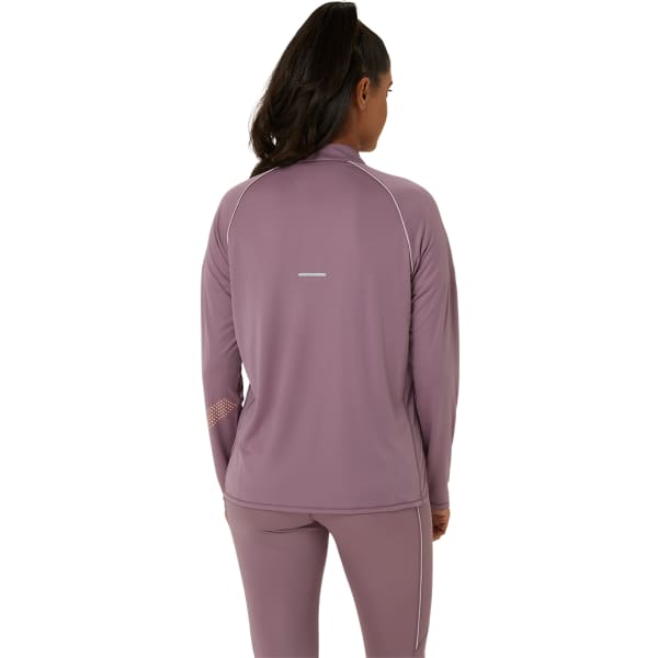 T-shirt running ASICS ICON 1/2 ZIP LS TOP W DUSTY MAUVE/WATERSHED ROSE