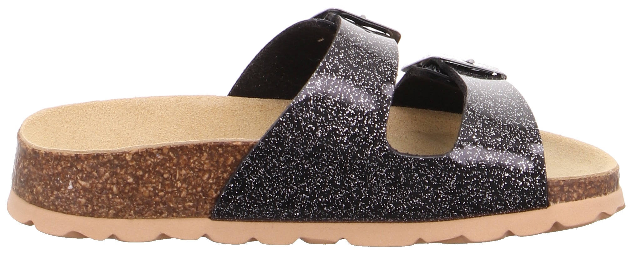 Superfit Pantolette »Fussbettpantoffel VIOS WMS: Mittel«  Schlappen, Hausschuh mit Glitzer, Grössenschablone zum Download