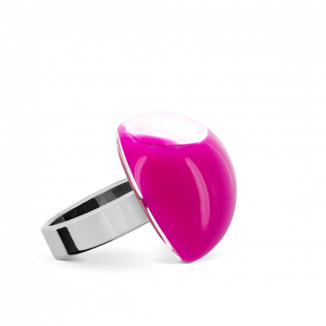 Bague en verre soufflé - Dome Mini Milk