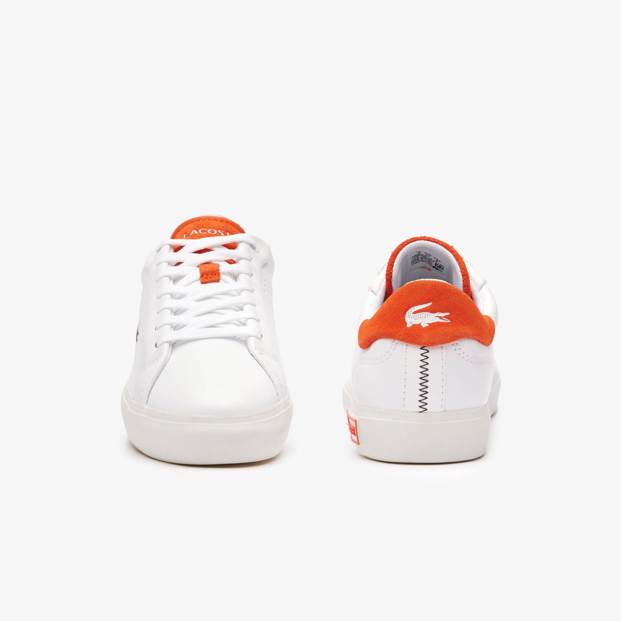 Sneakers Powercourt 2.0 femme en cuir orange Sneakers - Blanc - Lacoste - Femme