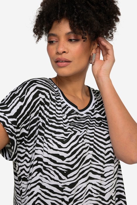 T-Shirt, oversized, Zebra, Rundhals
