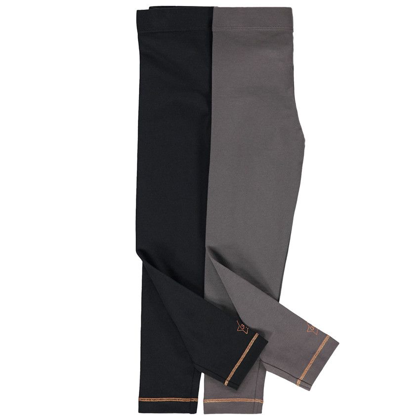 Lot de 2 leggings en jersey avec print fantaisie - Gris chiné