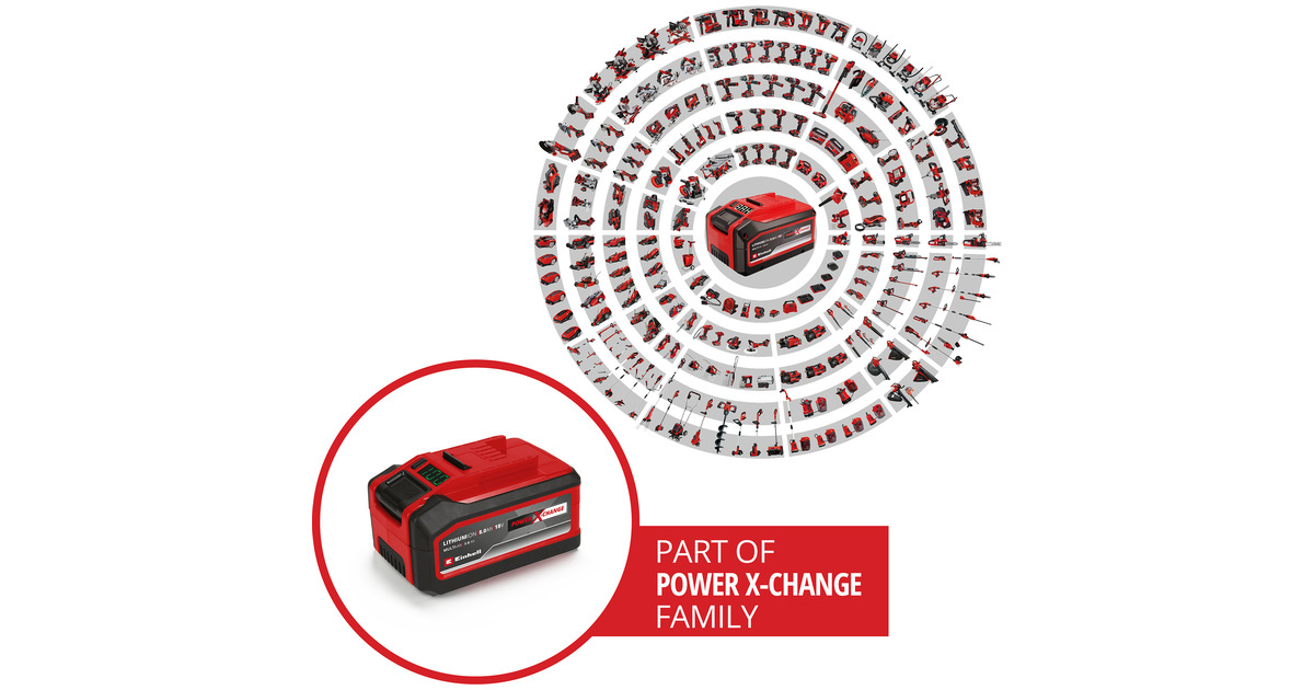 EINHELL18V 5-8Ah Multi-Ah PXC Plus Accu oplaadbare batterij  (Rood/zwart)