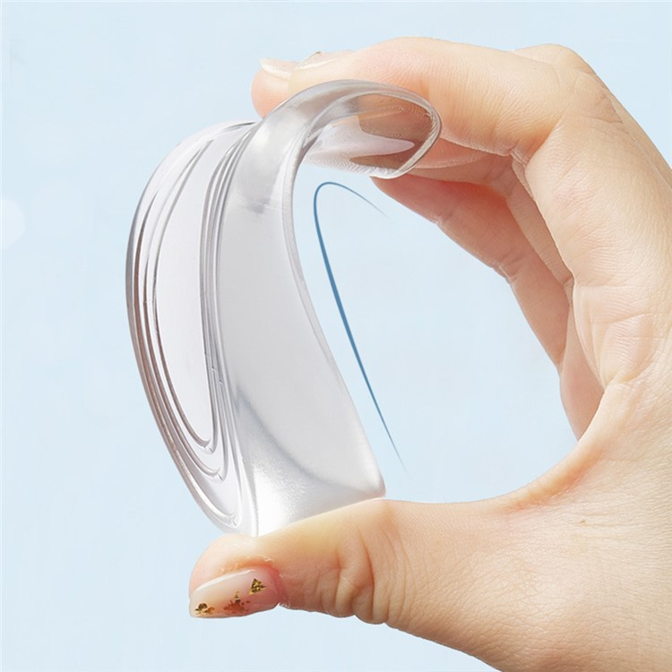 (2er Set) 95x70x20mm Silikon Fersen Einlegesohlen Fersenpolster zur Erhöhung - Transparent
