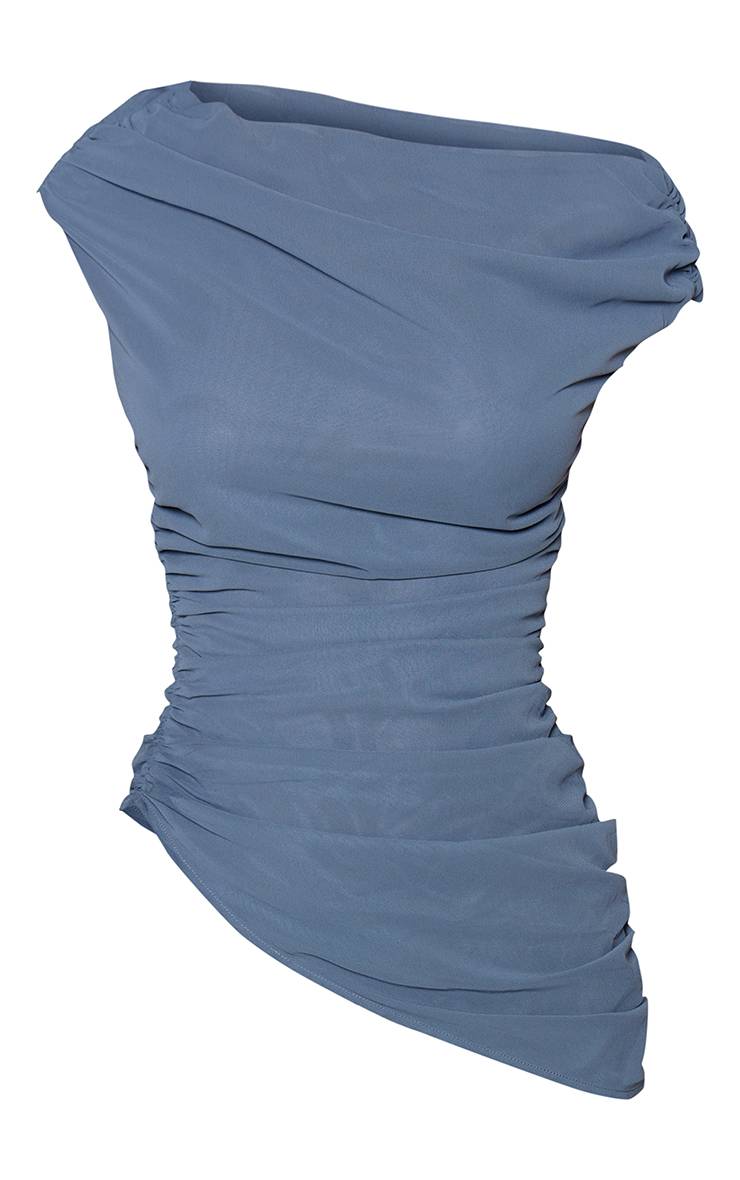 Charbon Haut Asymétrique En Mousseline Avec Détails Froncés