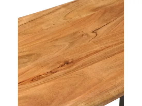 Banc au bord naturel du bois 110 cm Bois d'acacia solide acier