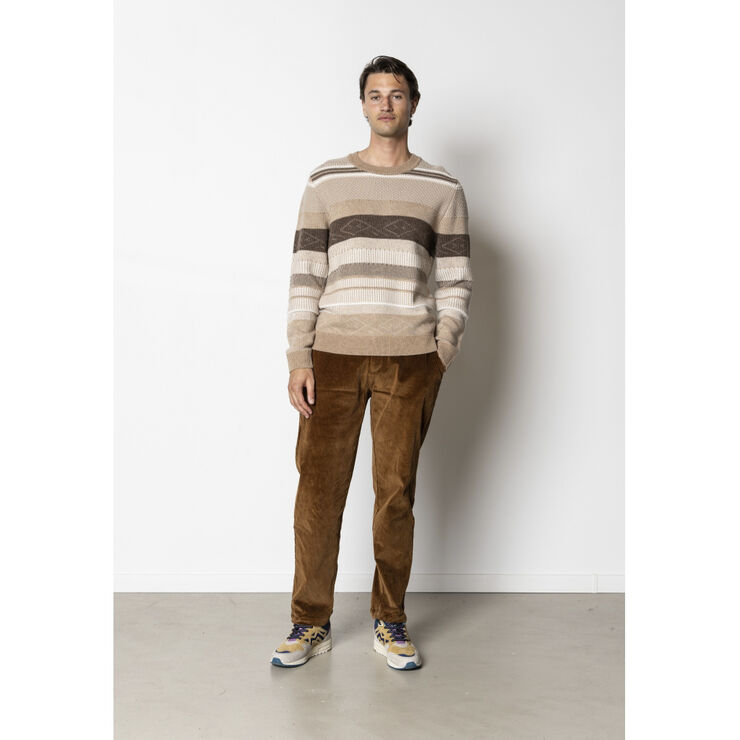 Clean Cut Copenhagen Mark wool knit Brown/dark khaki stripe