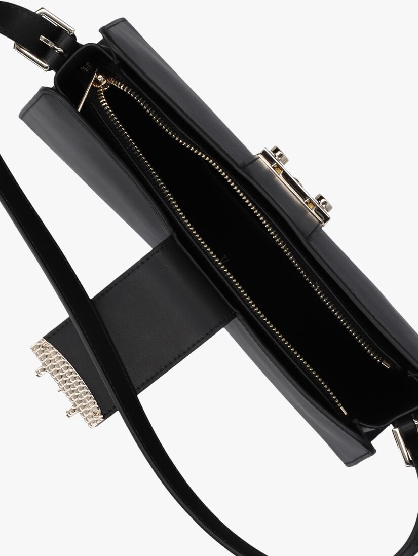 zwarte furla schoudertas metropolis mini shoulder bag remix