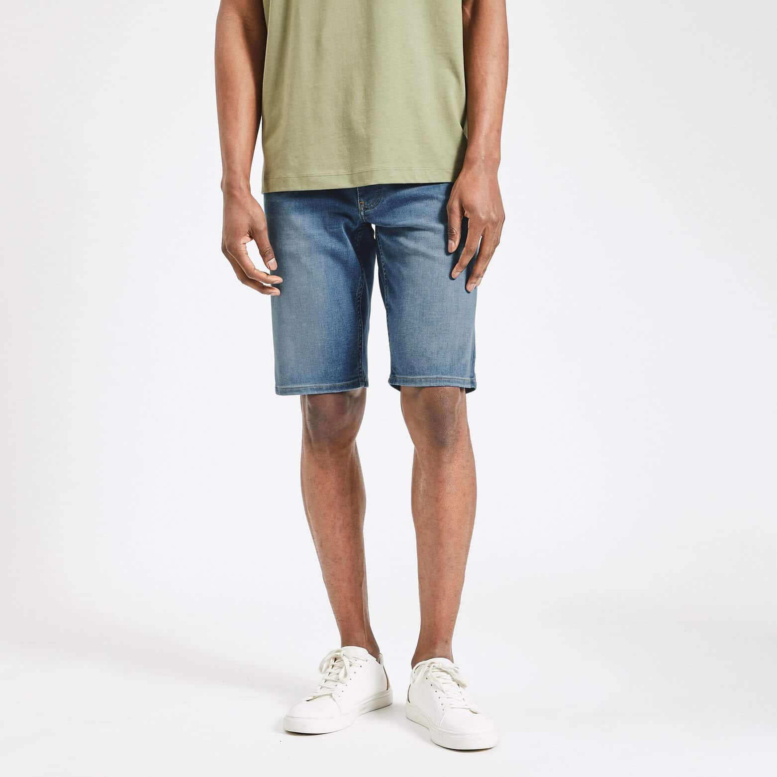 Bermuda en jean urbanflex en polyester recyclé Bleu moyen