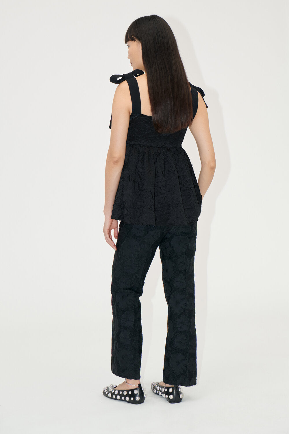 Stine Goya  Contrasted Tie top - Jey Black