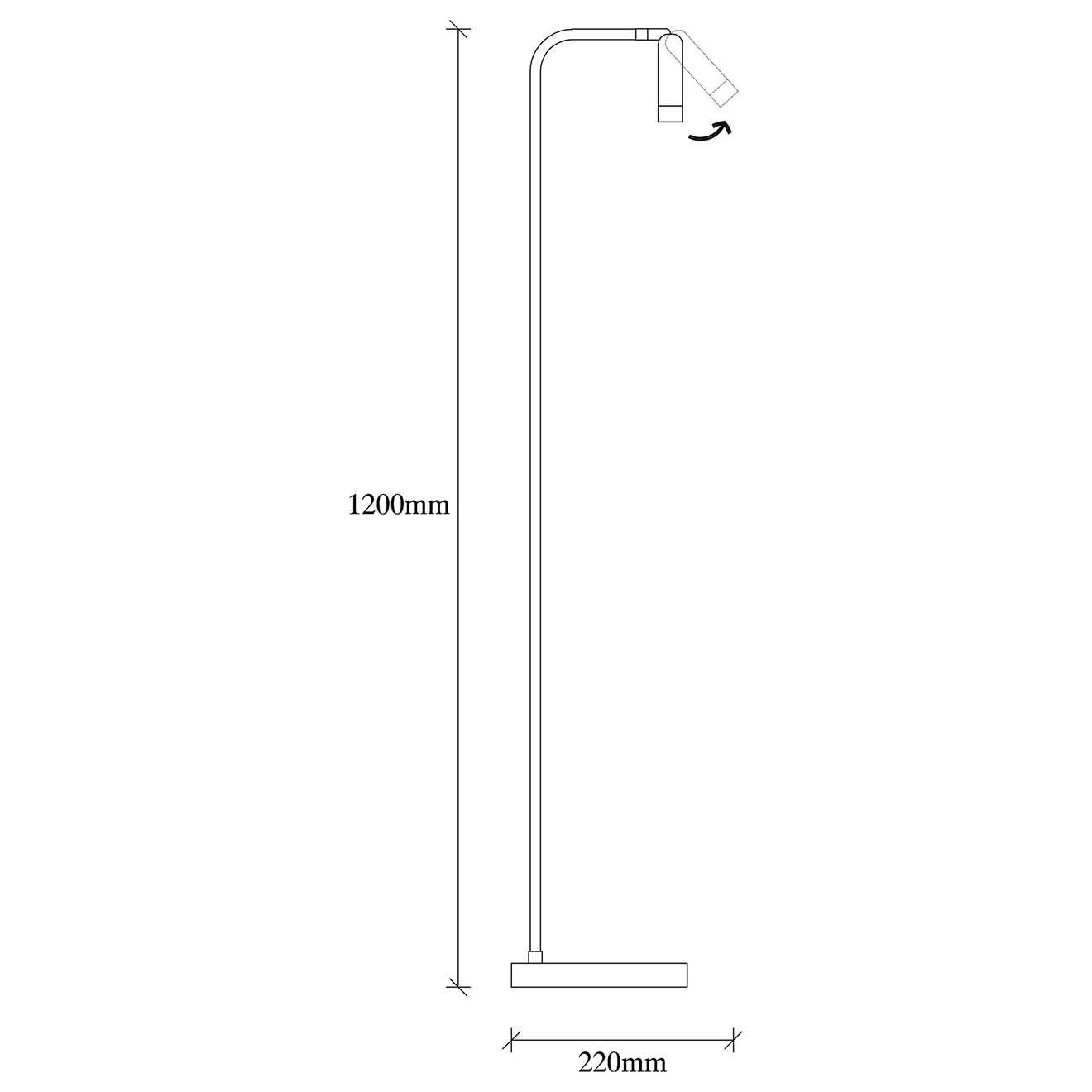 Opviq Lampadaire Ugur noir - 22x22x120 cm