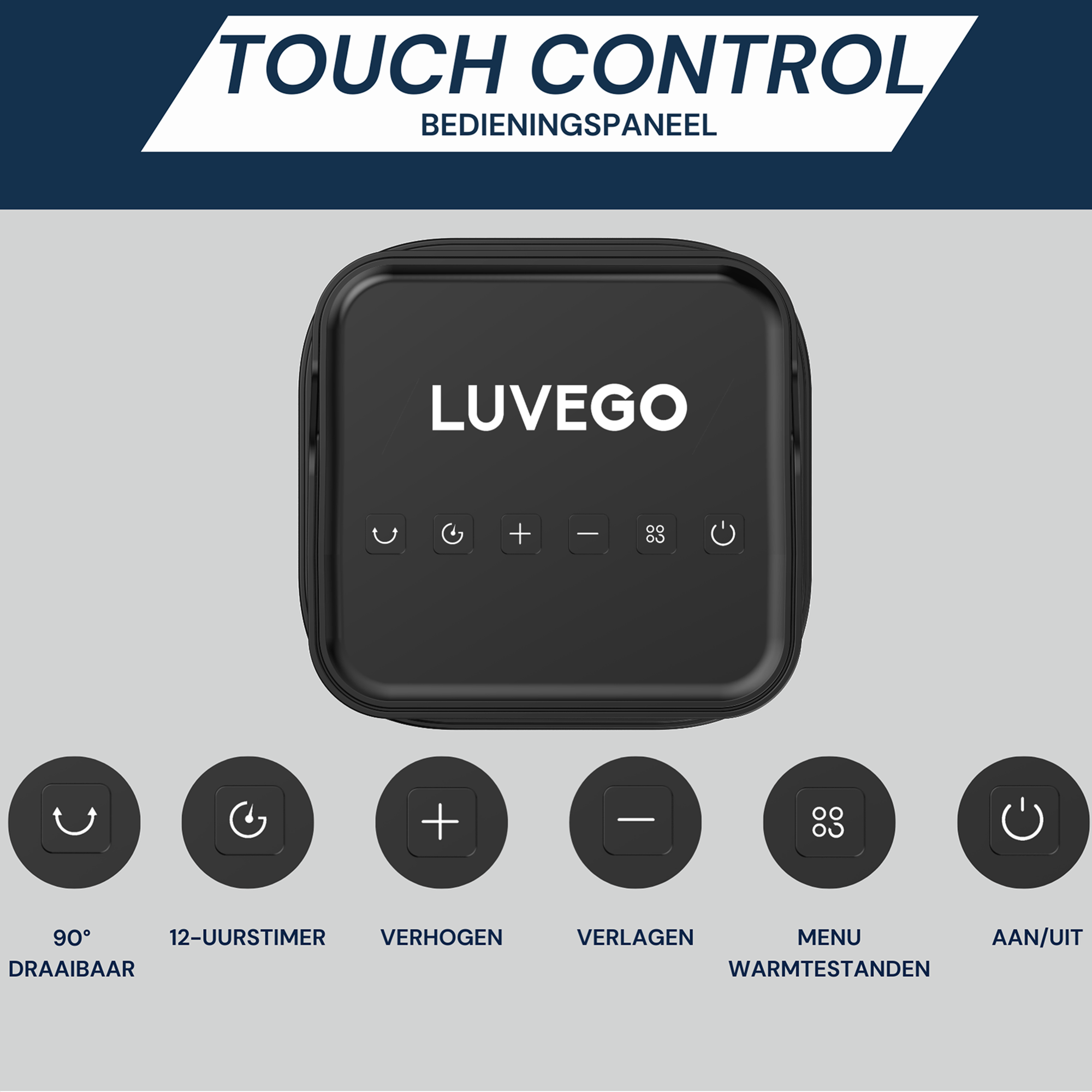 Luvego 2000 watt elektrische ventilator kachel