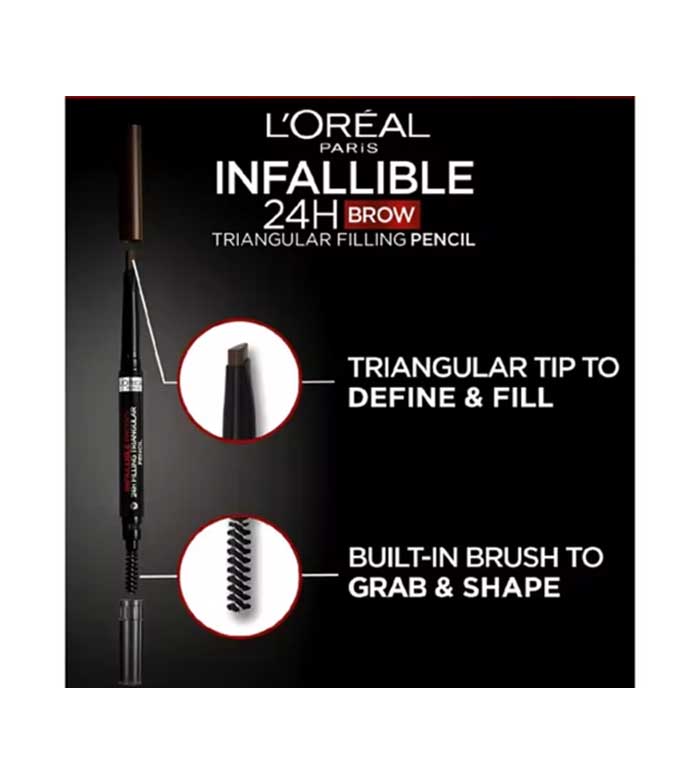Loreal Paris - Lápis de Sobrancelhas Automático Infalível Brows 24h Filling Triangular Pencil - 7.0: Blonde