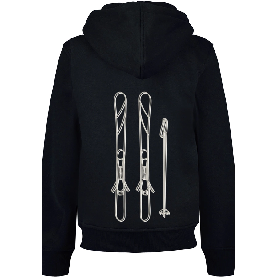 F4NT4STIC Hoodie Ski Pass Urlaub Berge Winter Schnee schwarz