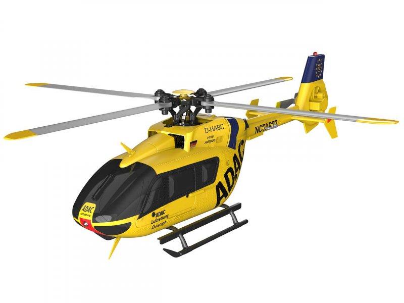 FliteZone Helikopter EC135 ADAC 4-Kanal, 6G, RTF Kleiner Singlerotor EC135 Hubschrauber in ADAC Lackierung mit 6G Gyro