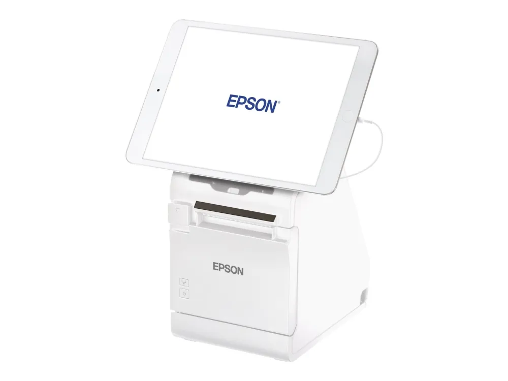 Epson TM m30II-S (011) - Kvitteringsprinter - termisk linje - Rulle (7,95 cm) - 203 x 203 dpi - op til 250 mm/sek. - USB 2.0, LAN, USB 2.0 vært, Lightning - skærer - hvid