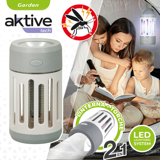 Lâmpada Mata-Mosquitos UV Aktive com Lanterna LED