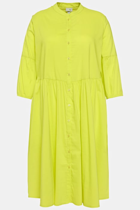 Blusenkleid, A-Linie, Quernaht, Stehkragen, 3/4-Arm