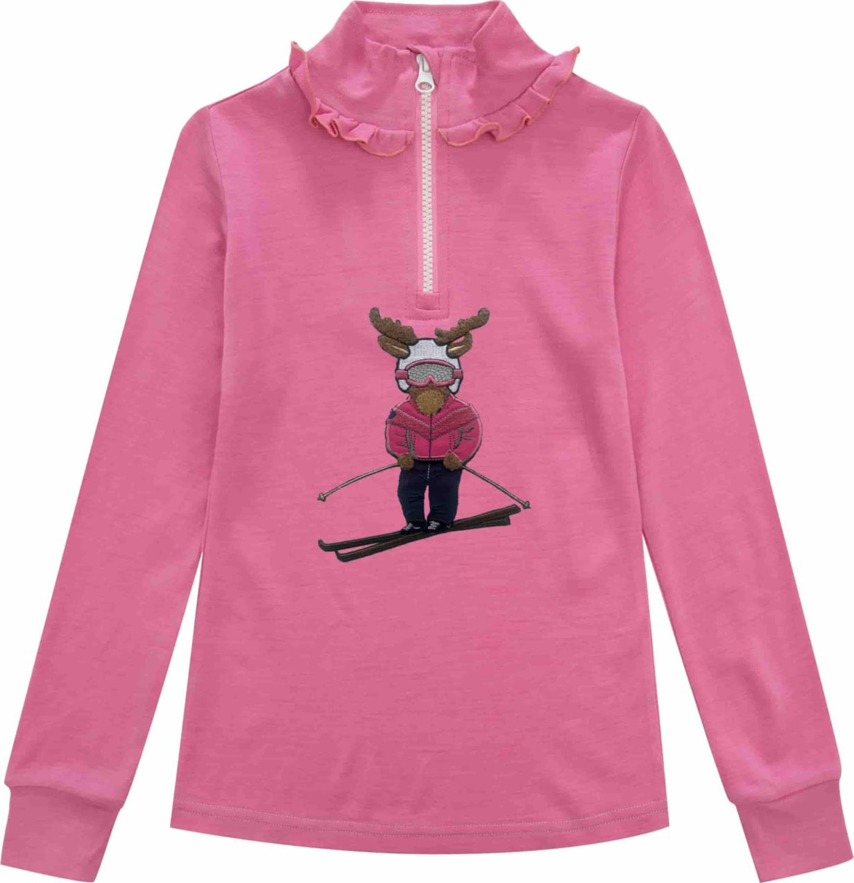 Høvringen Merino Half-Zip Barn Bubblegum