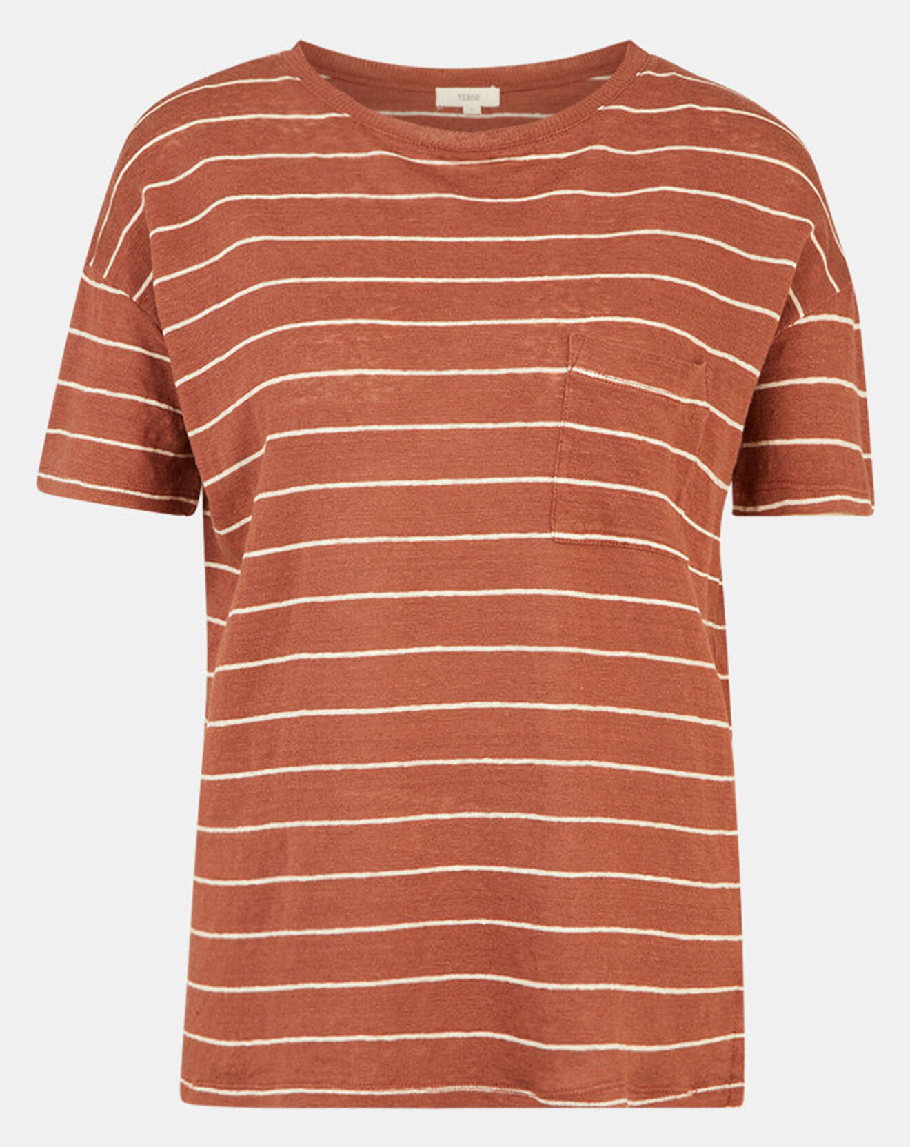 Yerse T-Shirt 100% Lin Cinthia marron