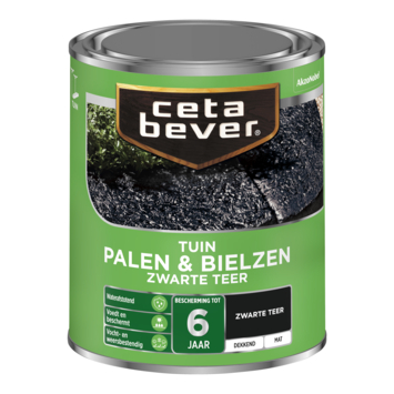 CetaBever zwarte teer Palen & Bielzen zijdeglans dekkend 750 ml