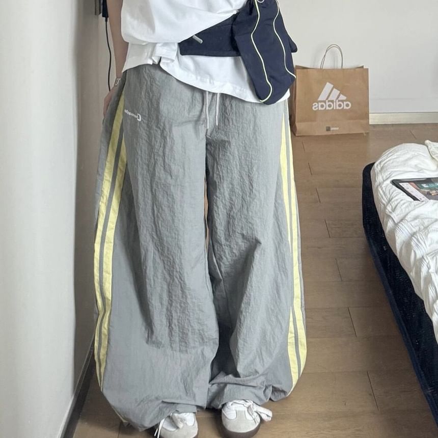 Rosesand - High Rise Striped Loose-Fit Wijde Joggingbroek