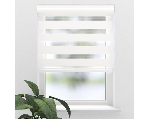 Soluna dubbel rolgordijn D-R2 met cassette, gebroken wit, 40x175 cm